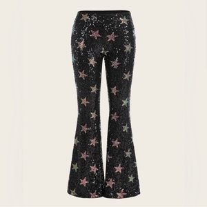 Shein flare star sequin pants